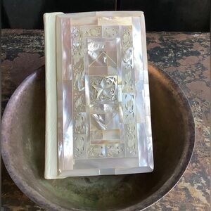 Vintage Inlay Mother Of Pearl Covered Bible